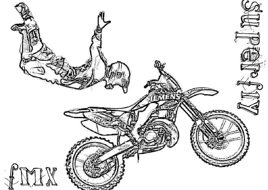 Ausmalbilder: Motocross zum ausdrucken, kostenlos, für Kinder und