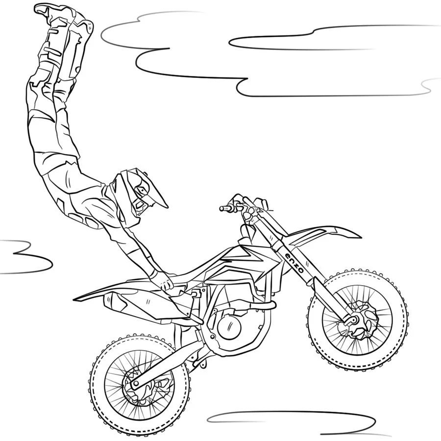 Disegni da colorare: Motocross stampabile, gratuito, per bambini e adulti