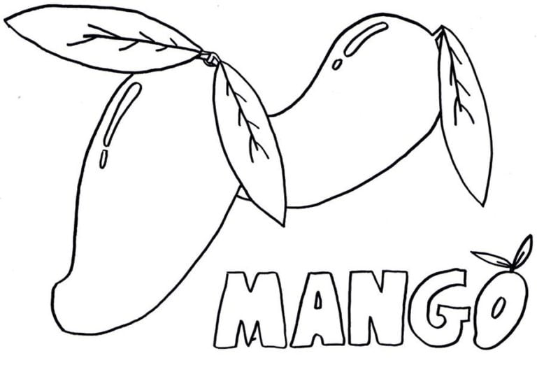 dibujos para colorear mango imprimible gratis para los niños y los