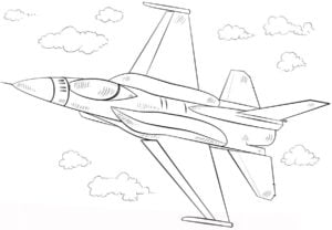 Coloriages Avion de chasse imprimable, gratuit, pour les enfants et