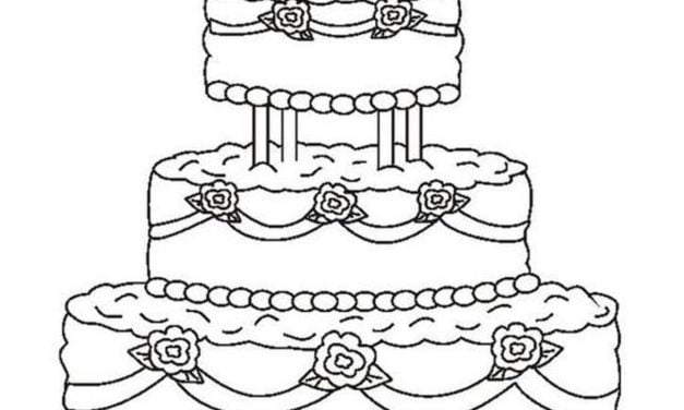Coloriages: Gâteau de mariage