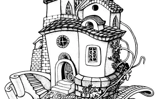Coloring pages for adults: Architecture