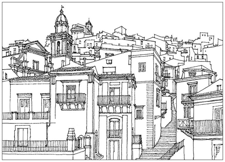 Coloring pages for adults: Coloring pages for adults: Architecture ...