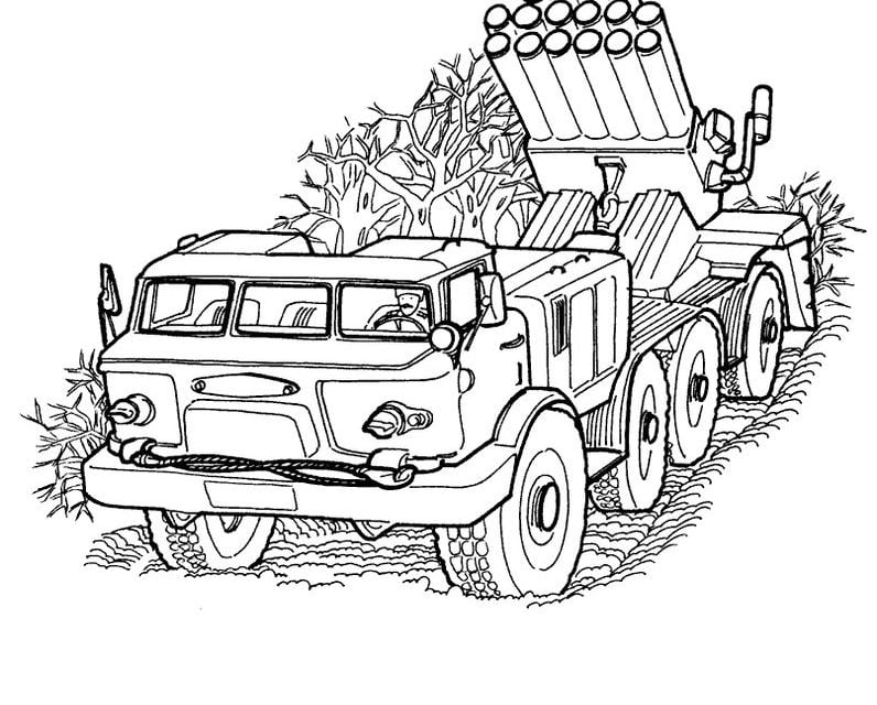 Coloriages: Camion de l’armée