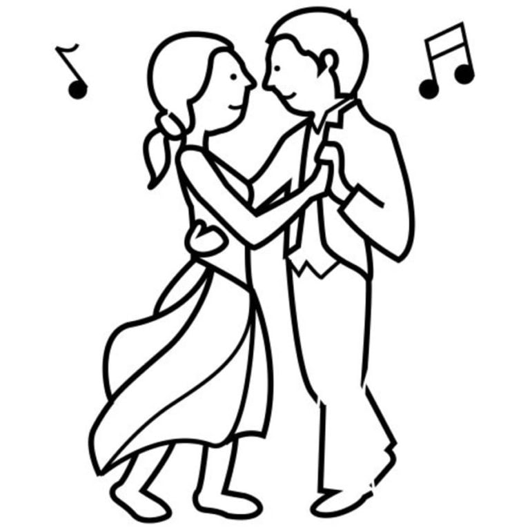 Coloring pages: Bride and groom, printable for kids & adults, free