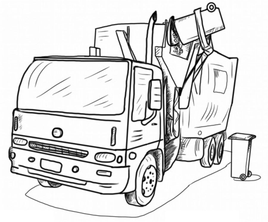Ausmalbilder M llwagen Zum Ausdrucken Kostenlos F r Kinder Und 