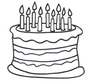 Coloring pages: Birthday cake, printable for kids & adults, free to ...