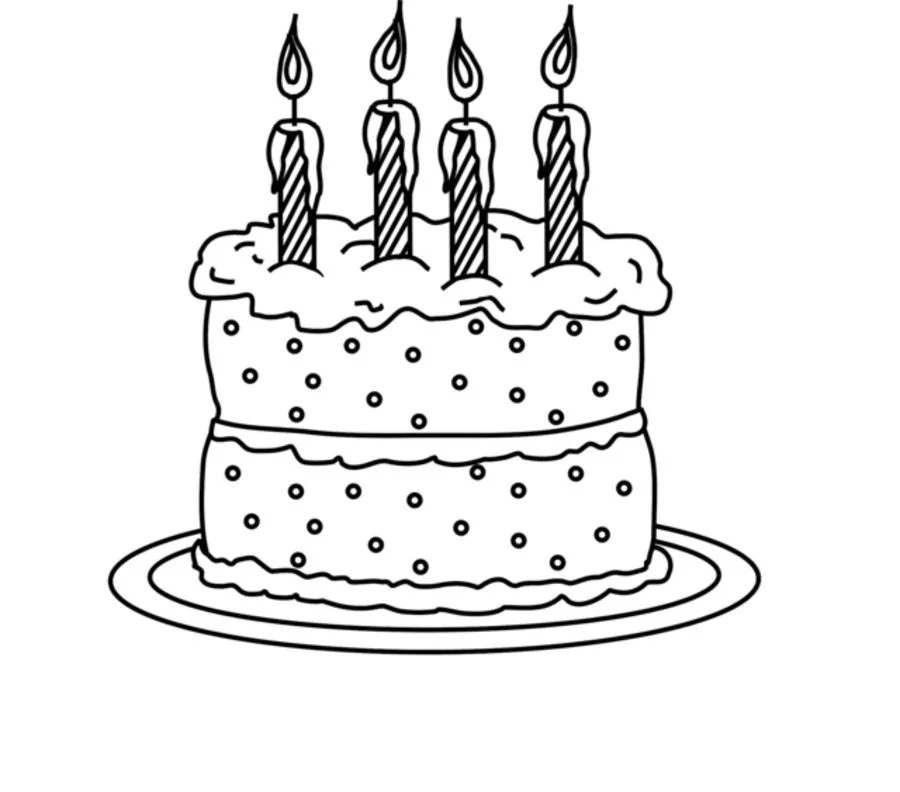 Coloring pages: Birthday cake, printable for kids & adults, free to ...