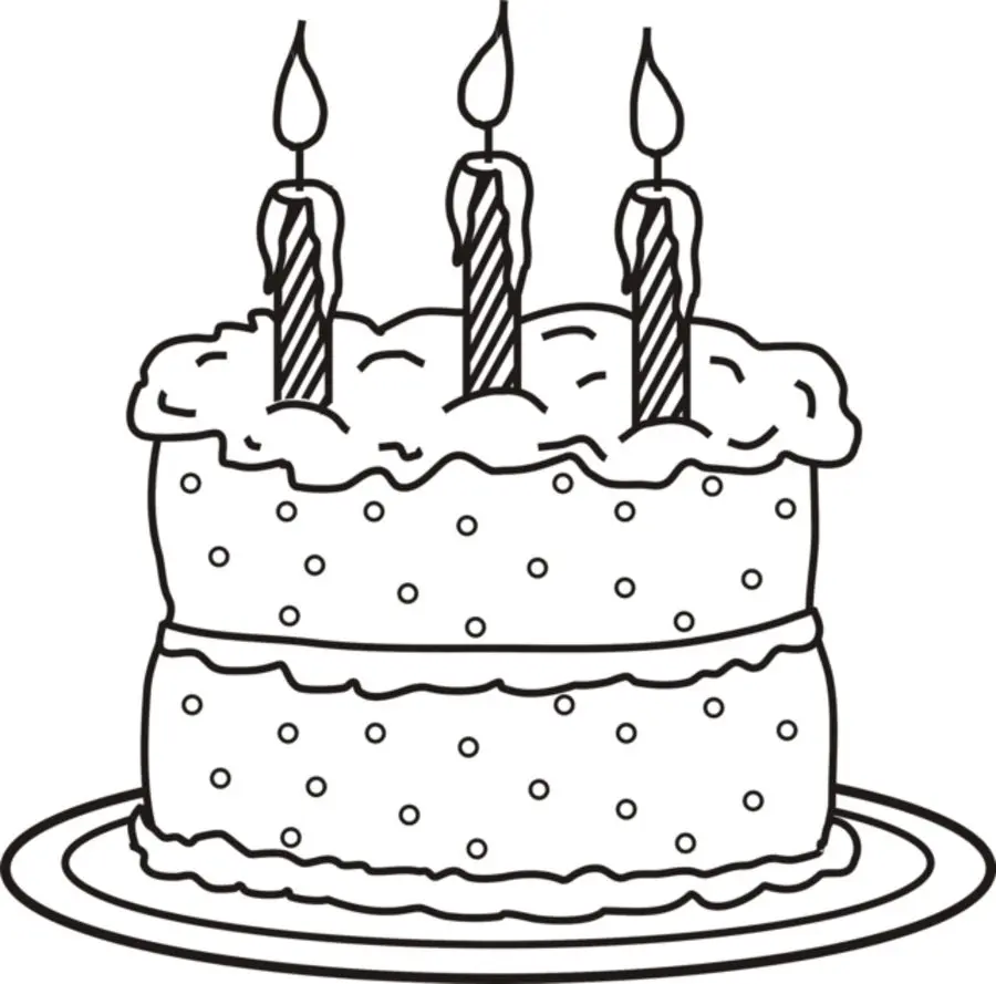 Coloring pages: Birthday cake, printable for kids & adults, free to ...