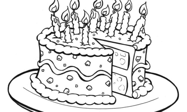 Kolorowanki: Tort urodzinowy