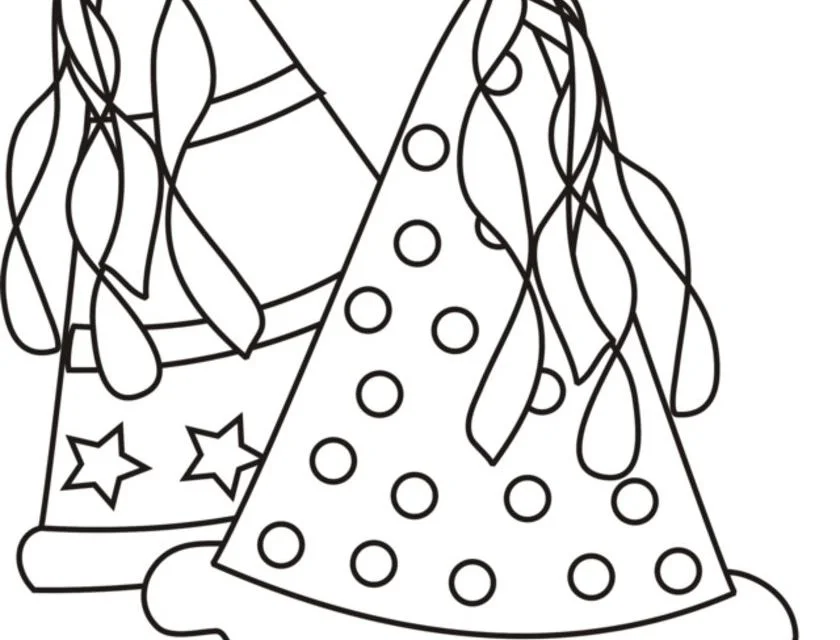 Coloring pages: Party hats