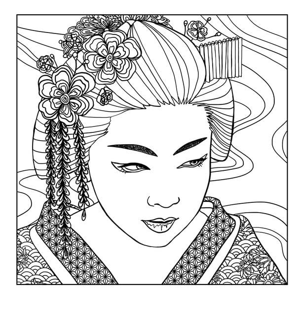 Coloring pages for adults: Japan