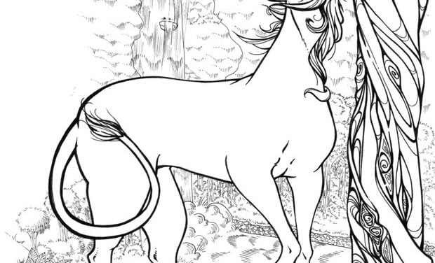 Dibujos para colorear para adultos: Unicornio