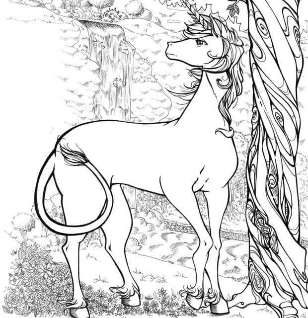 Dibujos para colorear para adultos: Unicornio