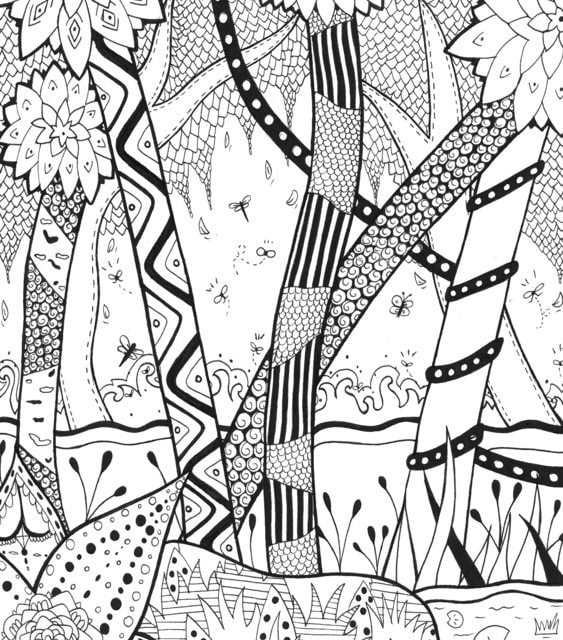 Download Coloring pages for adults: Jungle, printable, free to download