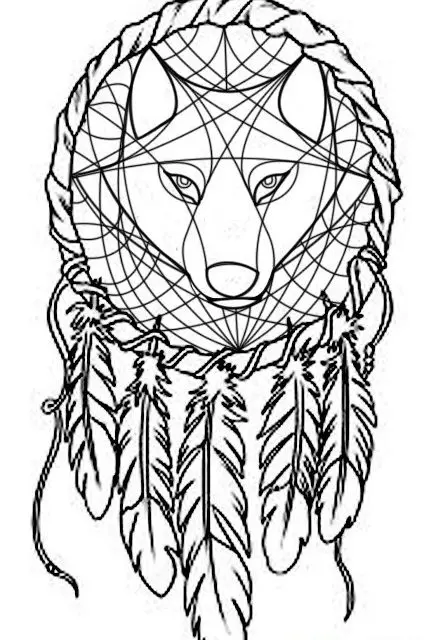 Coloring pages for adults: Dreamcatcher