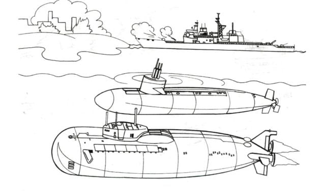 Coloring pages: Submarine