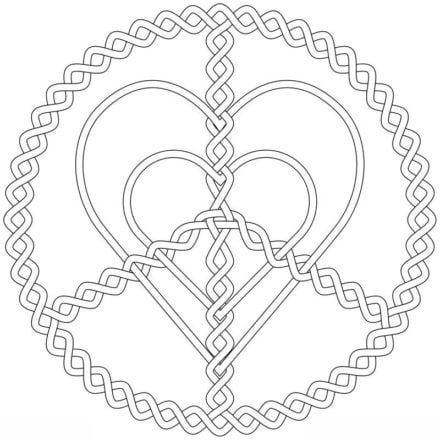 Coloring pages for adults: Love, printable, free to download, JPG, PDF