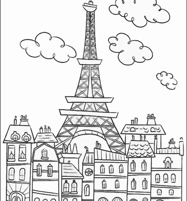 Dibujos para colorear para adultos: París