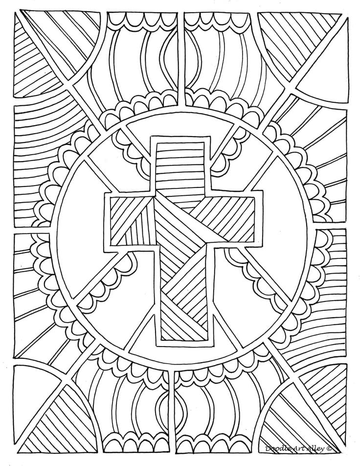 Coloring pages for adults: Religious, printable, free to download