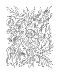 Coloring pages for adults: Plants, printable, free to download, JPG, PDF