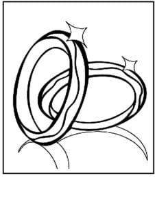 Coloring pages: Wedding ring, printable for kids & adults, free to download