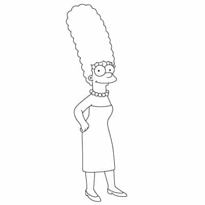 Tutorial de dibujo: Marge Simpson paso a paso, para niños