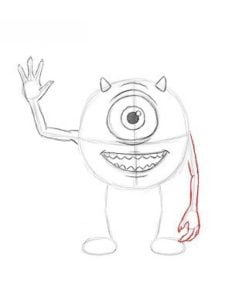 How to draw: Mike Wazowski - easy step by step tutorial for kids