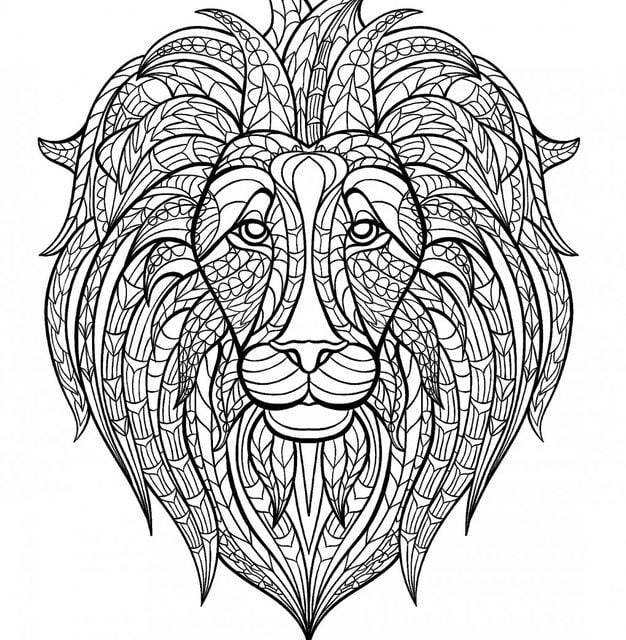 Coloring pages for adults: Lion