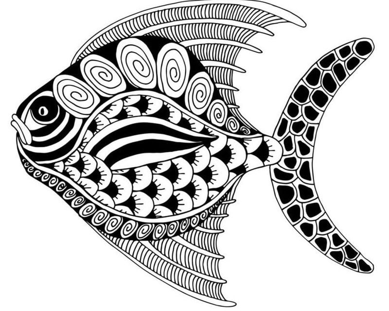 Coloring pages for adults: Fish