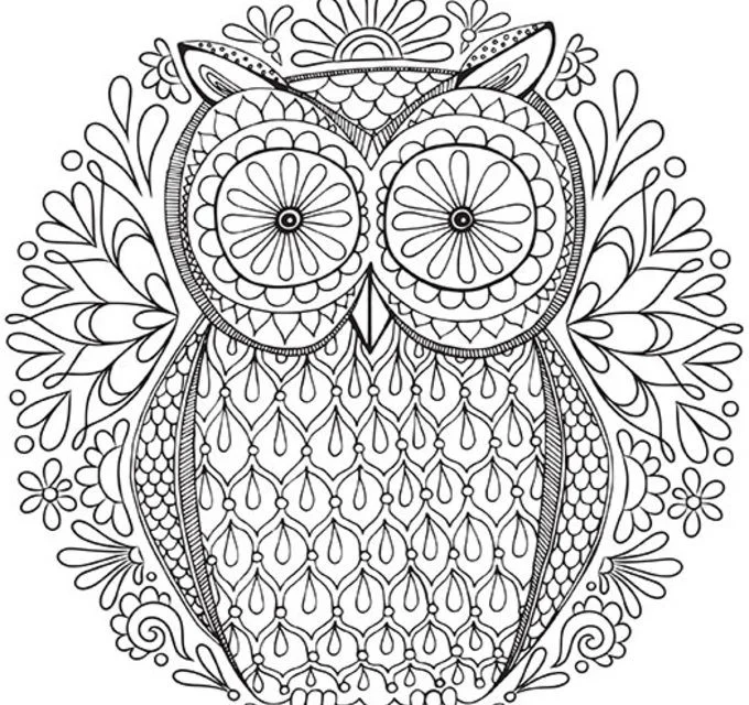 Dibujos para colorear para adultos: Strigiformes