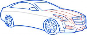 How to draw: Cadillac ATS Coupe 9