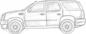 How to draw: Cadillac Escalade