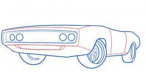 Tutorial de dibujo: Dodge Charger paso a paso, para niños