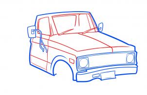 How to draw: Pickup truck 3