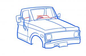 How to draw: Pickup truck 4