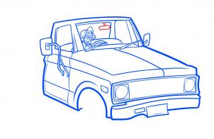 How to draw: Pickup truck 6
