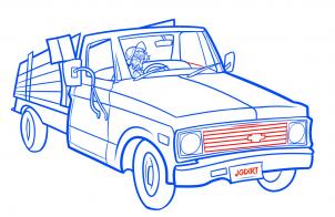 How to draw: Pickup truck