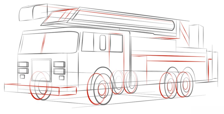 Tutorial de dibujo: Vehículo de bomberos