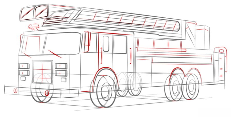 Come disegnare: Camion Dei Pompieri