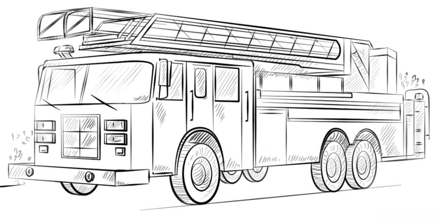 How to draw: Fire engine