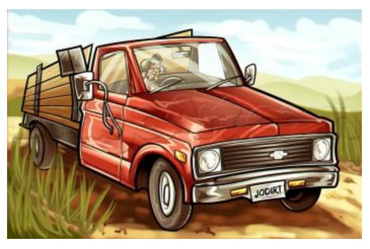 How to draw: Pickup truck