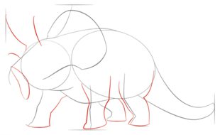 Come disegnare: Triceratops 5