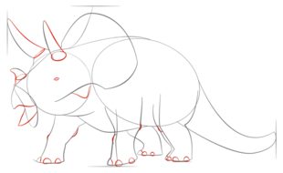 How to draw: Triceratops 6