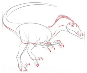 Zeichnen Tutorial: Velociraptor 6
