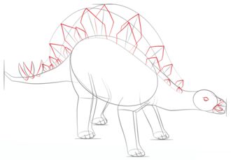 How to draw: Stegosaurus 6