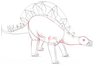Zeichnen Tutorial: Stegosaurus 7