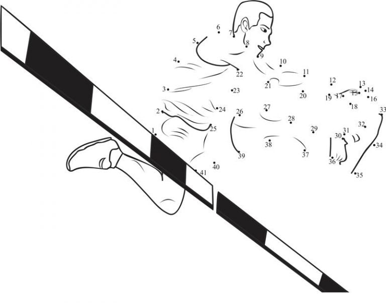Connect the dots: Athletics, printable for kids &amp; adults, free