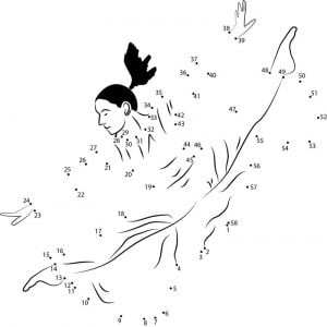 Connect the dots: Dancer, printable for kids &amp; adults, free
