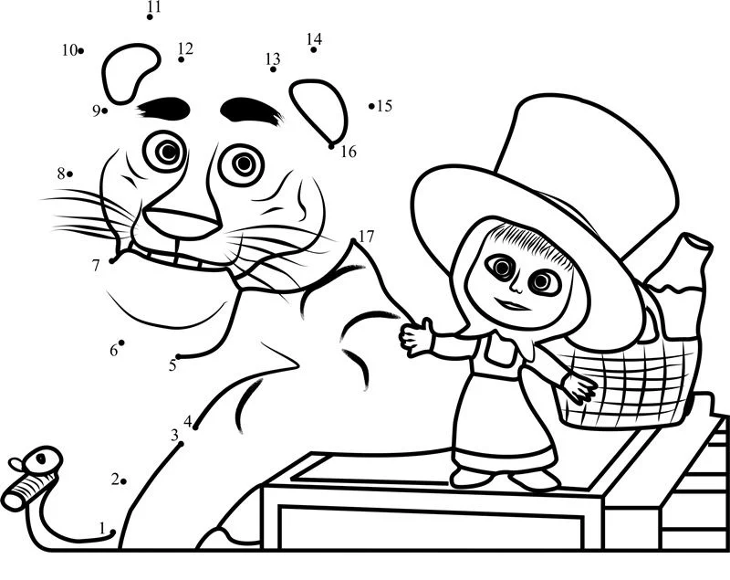 Unir puntos: Masha y el oso 10